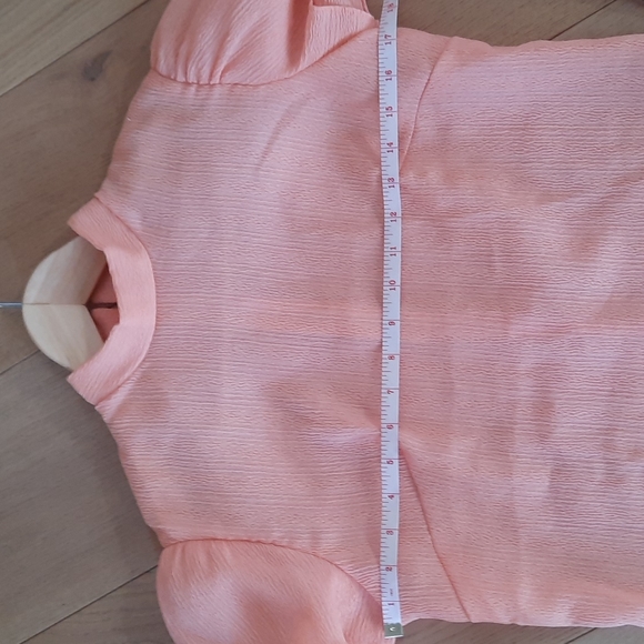 VINTAGE 60s Coral Ruffled Sleeve Blouse - Picture 3 of 11